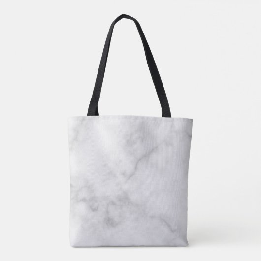 White Marble Persoonlijke Monogram en Naam Tote Bag (Achterkant)