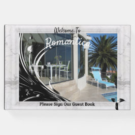 White Marble Photo Lijst op zwart Gastenboek
