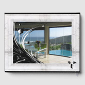 White Marble Photo Lijst op zwart Gastenboek (Achterkant)