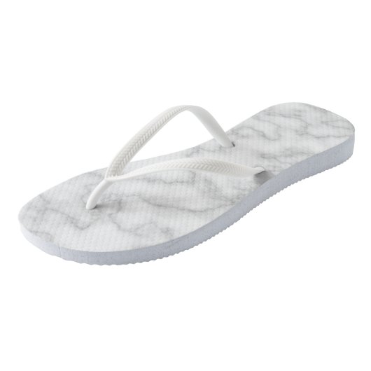 White Marble Print Teenslippers (Schuin)