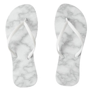 White Marble Print Teenslippers