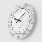 White Marble Print With Gray Crackles Grote Klok (Hoek)