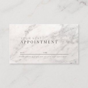 White Marble Professionele Afspraakkaart Visitekaartje