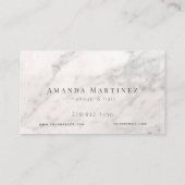 White Marble Professionele Afspraakkaart Visitekaartje (Achterkant)