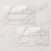 White Marble Professionele Afspraakkaart Visitekaartje (Voorkant / Achterkant)