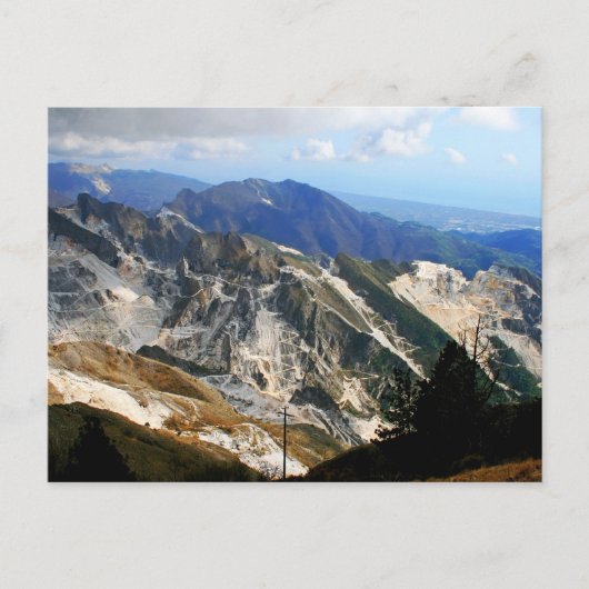 White Marble Quarries, Carrara - Italië Briefkaart (Voorkant)