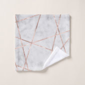 White marble Roos Gold Geo Glam #1 Bad Handdoek (Wasdoekje)
