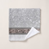 White marble Roos Gold Glitter Stripe Glam #1 Bad Handdoek (Wasdoekje)