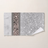 White marble Roos Gold Glitter Stripe Glam #1 Bad Handdoek (Handdoek)