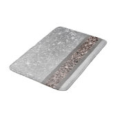 White marble Roos Gold Glitter Stripe Glam #1 Badmat (Gekanteld)