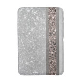 White marble Roos Gold Glitter Stripe Glam #1 Badmat (Voorkant Verticaal)