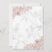 White Marble Roos Gold Lace Islamic Mehndi Kaart (Achterkant)