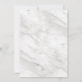 White marble Roos Gold Modern Wedding Invitations Kaart (Achterkant)