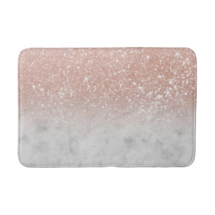 White marble Roos Gold Ombre Glitter Glam #1 Badmat