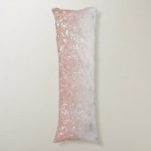 White marble Roos Gold Ombre Glitter Glam #1 Lichaamskussen (Voorkant Verticaal)