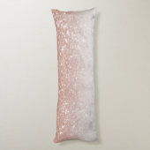 White marble Roos Gold Ombre Glitter Glam #1 Lichaamskussen (Achterkant (Verticaal))