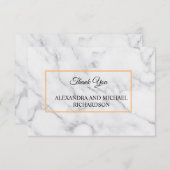 White Marble Script Bedankkaart (Voorkant / Achterkant)