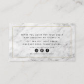 White Marble Script Bedankt Visitekaartje (Achterkant)