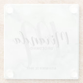 White Marble Script Specialized Bridesmaids Glazen Onderzetter (Achterkant)