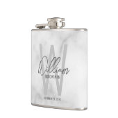 White Marble Script Specialized Groomsman's Name Heupfles (Links)