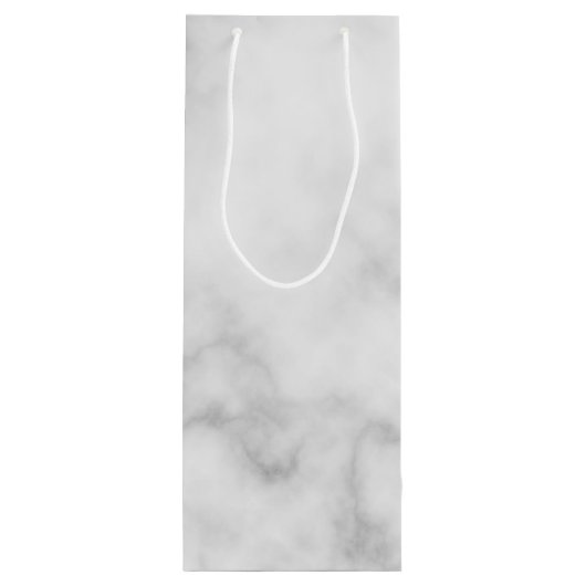 White Marble Script Specialized Groomsman's Name Wijn Cadeautas (Achterkant)