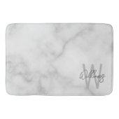 White Marble Script Specialized Monogram and Name Badmat (Voorkant)