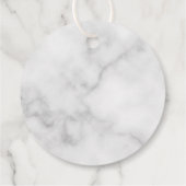 White Marble Script Specialized Monogram and Name Bedankjes Labels (Achterkant)