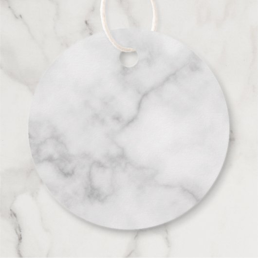 White Marble Script Specialized Monogram and Name Bedankjes Labels (Achterkant)