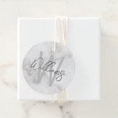 White Marble Script Specialized Monogram and Name Bedankjes Labels (In situ)