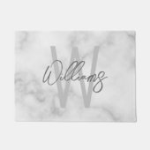 White Marble Script Specialized Monogram and Name Deurmat (Voorkant)