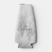 White Marble Script Specialized Monogram and Name Flesjeskoeler (Voorkant)