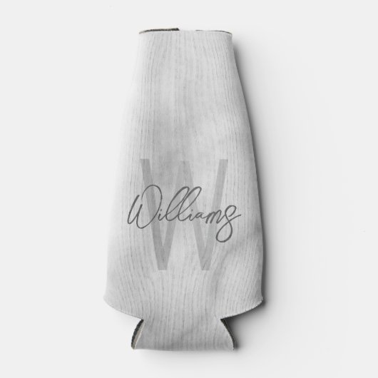 White Marble Script Specialized Monogram and Name Flesjeskoeler (Voorkant)