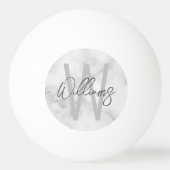 White Marble Script Specialized Monogram and Name Pingpongbal (Voorkant)