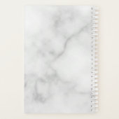 White Marble Script Specialized Monogram and Name Planner (Achterkant)