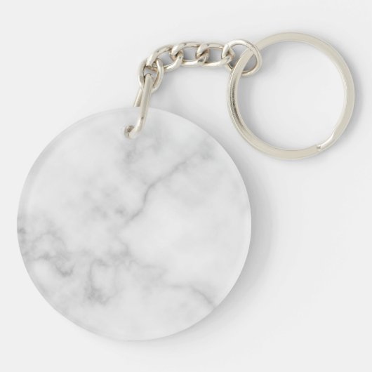 White Marble Script Specialized Monogram and Name Sleutelhanger (Achterkant)