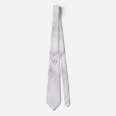 White Marble Script Specialized Monogram and Name Stropdas (Voorkant)