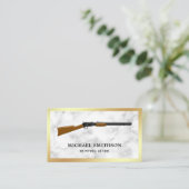 White marble Shotgun Rifle Pistool Shop Gunsmith Visitekaartje (Staand voorkant)