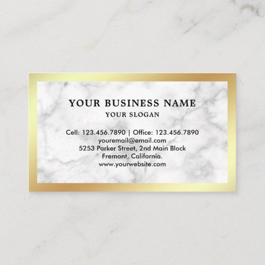 White marble Shotgun Rifle Pistool Shop Gunsmith Visitekaartje (Achterkant)