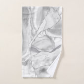 White Marble Silver Glitter Agate Elegant Bad Handdoek (Handdoek)