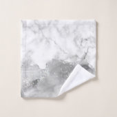 White marble Silver Glitter Gray Agate Bad Handdoek (Wasdoekje)