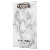 White Marble Silver Glitter Klembord (Links)