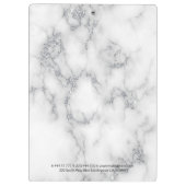 White Marble Silver Glitter Klembord (Achterkant)