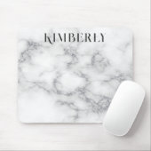 White Marble Silver Glitter Muismat (Met muis)