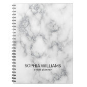 White Marble Silver Glitter Notitieboek (Voorkant)