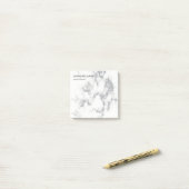 White Marble Silver Glitter Post-it® Notes (Op bureau)