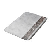 White marble Silver Glitter Stripe Glam #1 Badmat (Gekanteld)