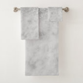 White marble Silver Ombre Glitter Glam #1 Bad Handdoek (Insitu)