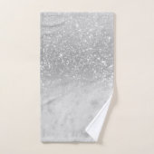 White marble Silver Ombre Glitter Glam #1 Bad Handdoek (Handdoek)
