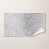 White marble Silver Ombre Glitter Glam #1 Bad Handdoek (Handdoek)