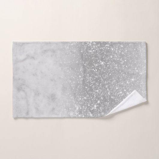 White marble Silver Ombre Glitter Glam #1 Bad Handdoek (Handdoek)